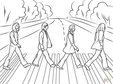 White tiger by deepak kaushik The Beatles Abbey Road cover photo coloring page Free ...