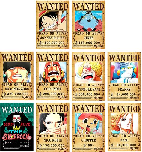 Buy 10pcs New Edition One Piece Pirates Wanted S 42cm X 29cm Straw Hat