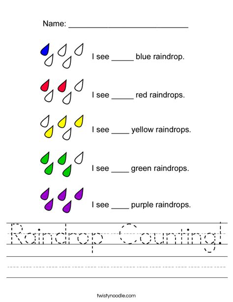 Altostratus clouds are made up of ice crystals and water droplets. Raindrop Counting Worksheet - Twisty Noodle