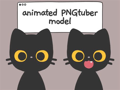 Black Cat Pngtuber Vtuber Model Ready To Use Streamer Avatar For Obs