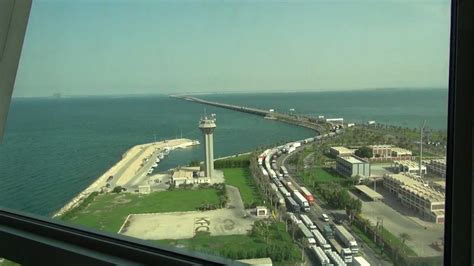 King Fahd Causeway Bridge Tower View Bahrainsaudi Arabia Border