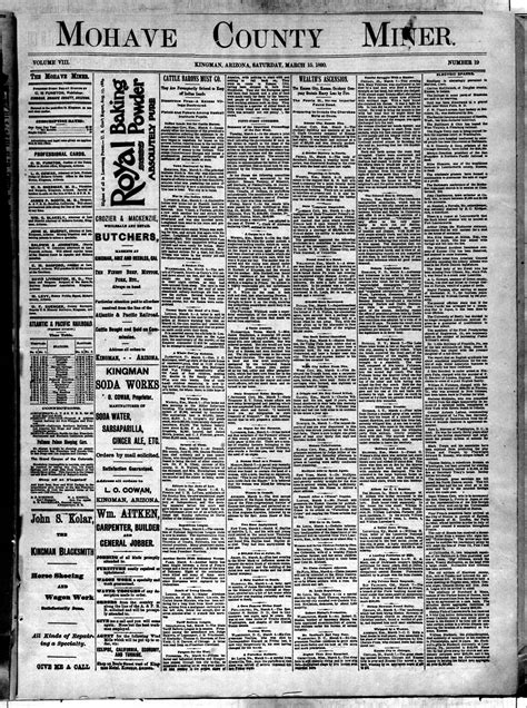 Mohave County Miner, 1890-03-15 | Arizona Memory Project
