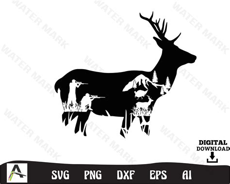 Deer Hunting And Turkey Hunting Svg File Hunters Silhouette Etsy