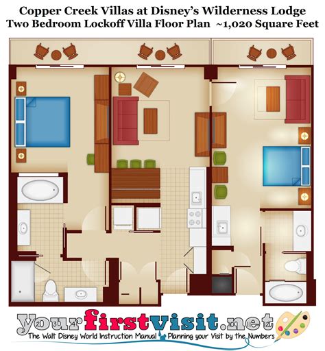 2 Bedroom Villa Copper Creek Disney Floor Plan Floorplansclick