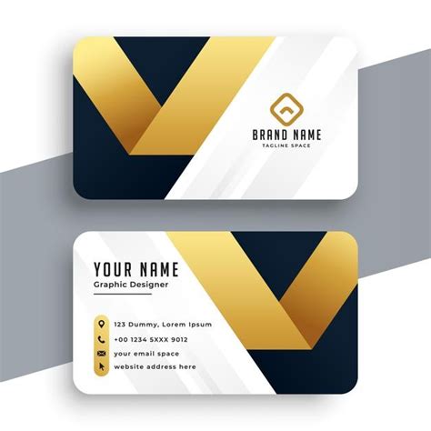 Free Vector Elegant Golden Premium Business Card Design