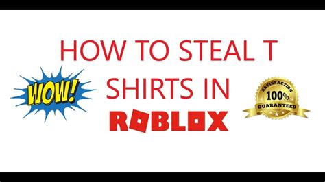 How To Steal Any T Shirt On Roblox Youtube
