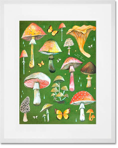 Mushroom Chart Art Print | Daisy art, Mushroom drawing, Mushroom art