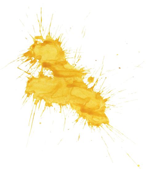 20 Yellow Watercolor Splatter Png Transparent