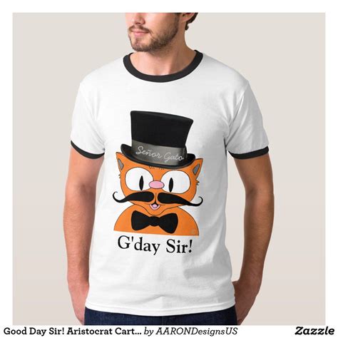 Good Day Sir Top Hat And Bow Tie Mustache Cat Zazzle Mustache