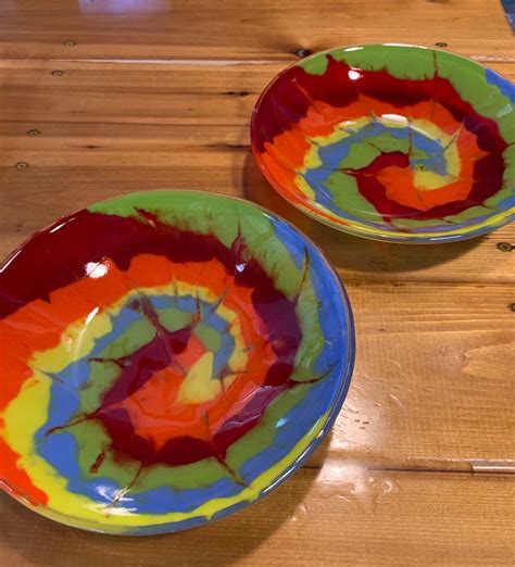 Tie Dye Fused Glass Bowl Dish Hippie Bowl Etsy Israel
