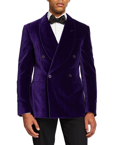 Men Double Breasted Jacket Purple Velvet Party Wear Blazer Etsy
