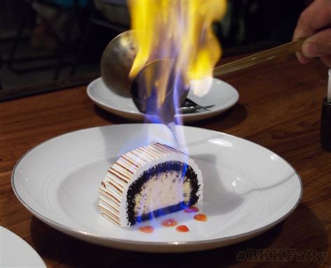 Flaming Baked Alaska Dessert Photo Sequence