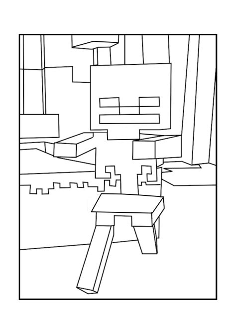 Best Minecraft Skeleton Coloring Pages Free Printable Minecraft