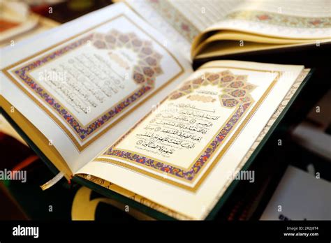 Open Holy Quran In Arabic Switzerland Europe Stock Photo Alamy