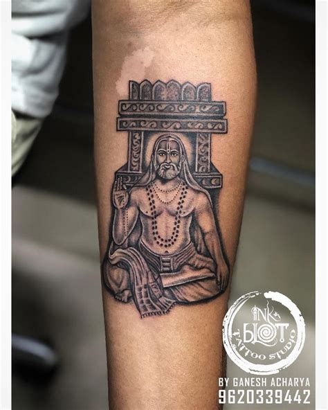 Portrait Tattoo Of Sri Guru Raghavendra Swamy Tattoos Tattoo Designs