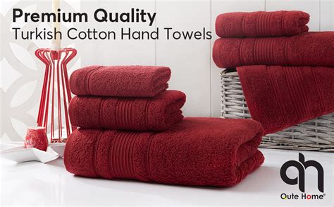 Qute Home 4 Piece Hand Towels Set 100 Turkish Cotton