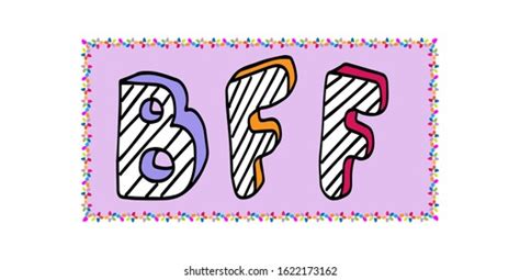 Bff Best Friends Forever Poster Handwritten Stock Vector Royalty Free