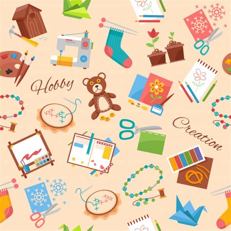 Hobby And Handicraft Pattern Vector Free Download