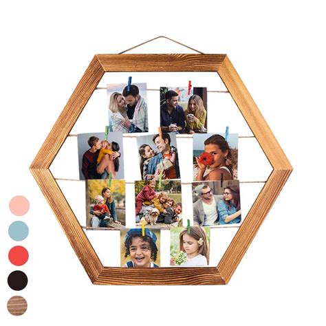 Hexagon Multiple Photo Frame With Rope Teknofinal