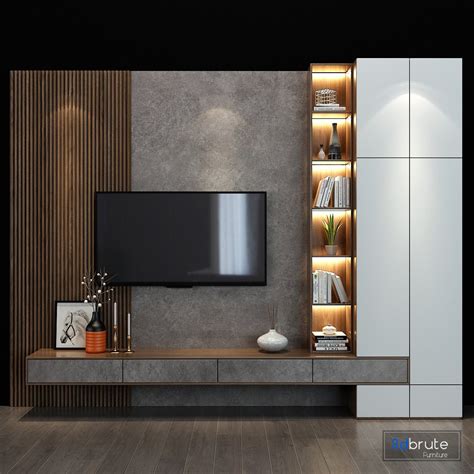 Tv Wall Set 30 3d Model Buy Download 3dbrute