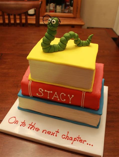 Book Worm Cake For Stacy The Librarianlol Book Cakes School Cake