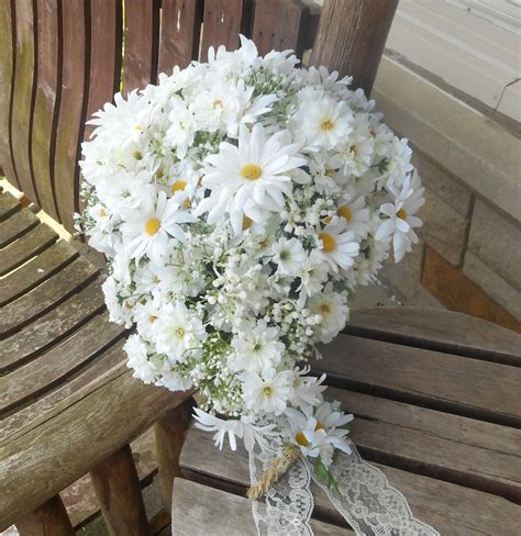 Rustic Wedding Bouquet Daisy Silk Bridal Bouquet Country Etsy