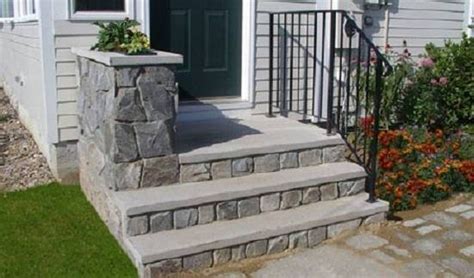 I have a set of pre fab concrete steps out front my house, currently they are painted a light/sky blue and looks ugly it is also very slippery in the winter. Concrete Prefab Outdoor Step Design For House : Outdoor ...