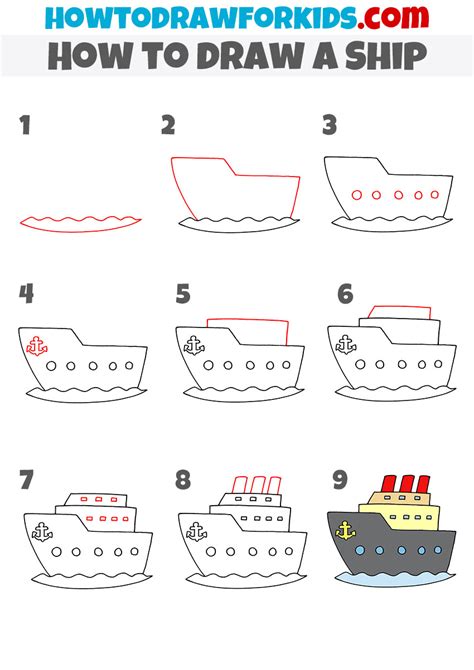 How To Draw A Ship Easy Drawing Tutorial For Kids