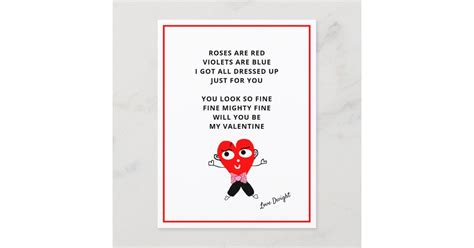 funny roses are red poem valentines day girlfriend holiday postcard zazzle