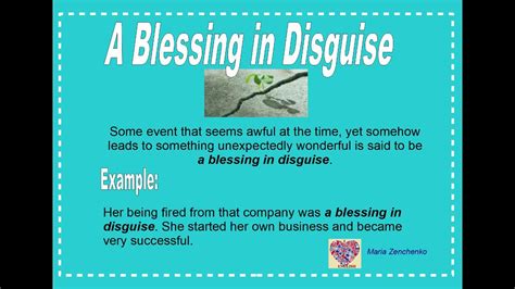 English Idiom Blessing In Disguise Youtube