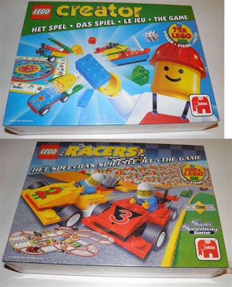 After selecting one of 20 different models, including various robots and vehicles, players must race around the illustrated game board and collect the proper bricks and special pieces before they can assemble their individual models. LEGO - Board games - 00745 + 00746 - Creator Board Game ...