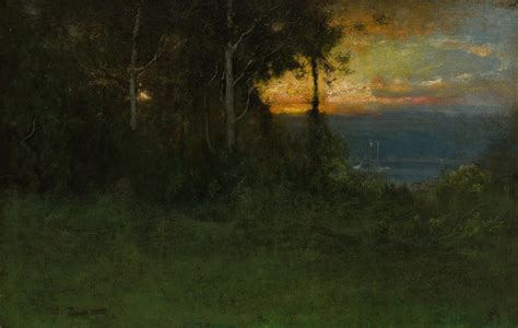 Lot George Inness American 1825 1894 Sunset Over The Hudson Ca