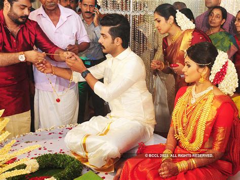 Couple Anu Mohan And Maheshwari Performing Rituals During Their Wedding