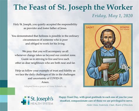 The Feast Of St Joseph The Worker St Josephs Health System