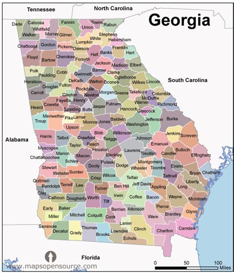 Today, there are 197 countries in the world. Free Georgia Counties Map | Counties Map of Georgia State ...