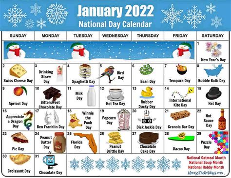 Calendar Of National Days In January 2022 National Day Calendar