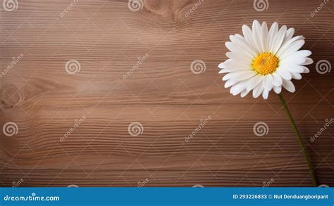 Daisy Flower on Wood Background with Copy Space Stock Image - Image of