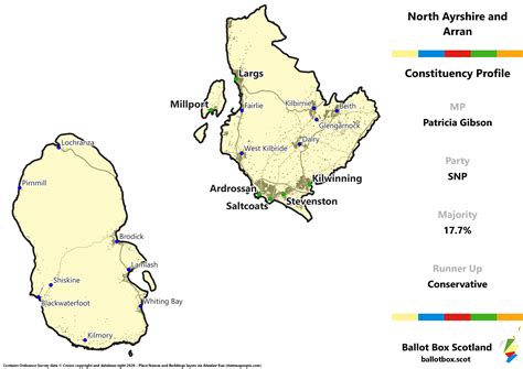 North Ayrshire And Arran Constituency Map Ballot Box Scotland