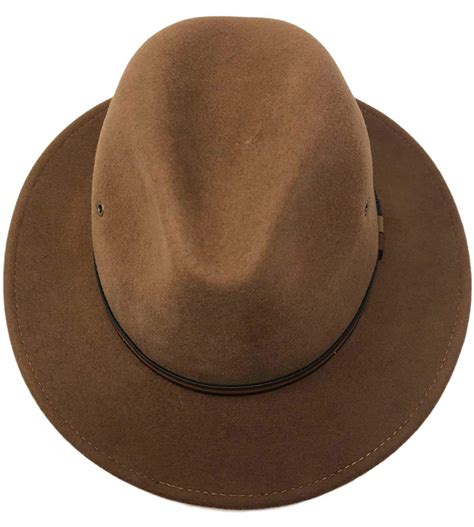 One Fresh Hat Mens Crushable Safari Water Repellent Hat With Leather