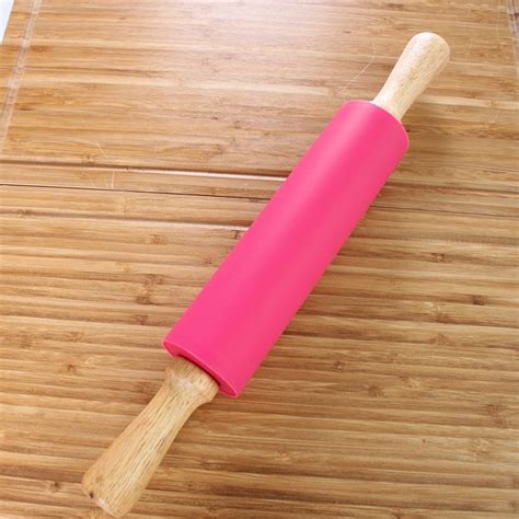 1pc 38cm Rolling Pin Colorful Silicone Rolling Pin With Roller Easy To