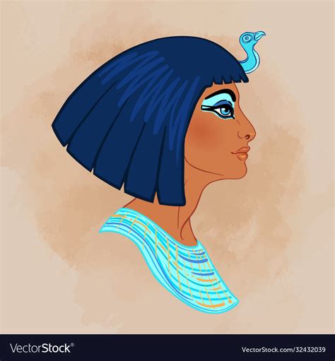 Egyptian Queen Cleopatra Isolated On White Vector Image