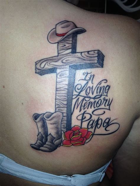 In Loving Memory Papa Tattoos In Loving Memory Of Papa Cross Boots