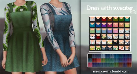 Dress With Sweater Ms Marysims Sims Cas Sims Cc Sims Cc Folder Sims Dresses Sims