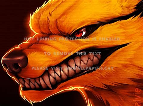 The Nine Tailed Fox Fangs Red Eyes Naruto