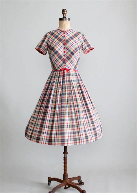 Vintage 1950s Plaid Schoolgirl Dress With Images School Girl Dress