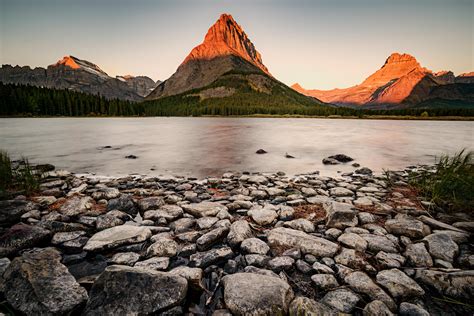 Sunrise At Two Medicine Lake Glacier National Park 7360x4912 Oc