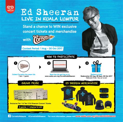 However, just minutes after they went on sale, all tickets were sold out in a flash! Cornetto Is Giving Away Tickets To The Upcoming Ed Sheeran ...