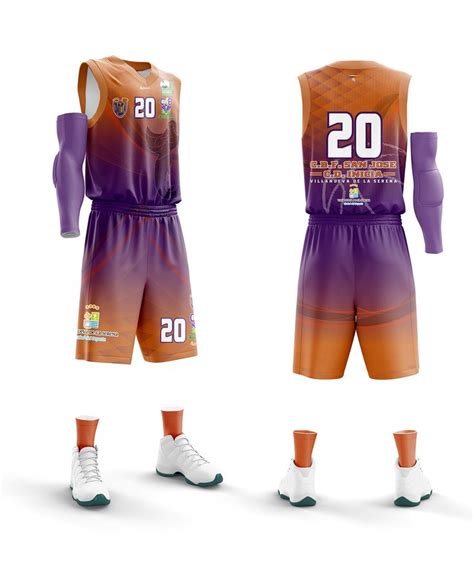 The Basketball Uniform Is Designed To Look Like An Orange And Purple Jersey