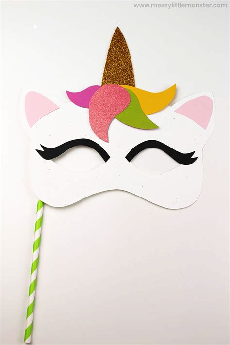 Easy Unicorn Mask Craft With Template Messy Little Monster
