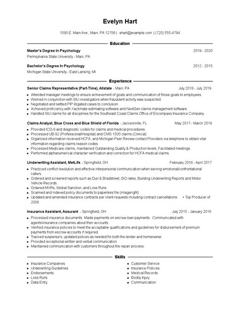Focus on skills and achievements. Senior Claims Representative Resume Examples and Tips - Zippia